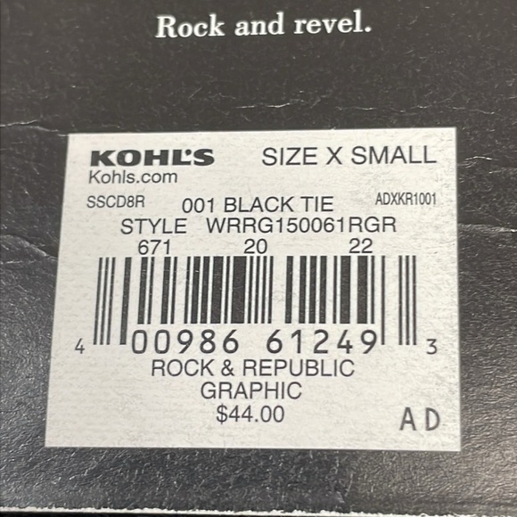 NWT Rock & Republic Black Tie Graphic Floral Rose Short Fishnet Mesh Sleeves XS - Picture 10 of 13